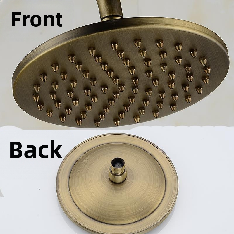 Európai ókori retró stílusú, tiszta réz, tiszta fekete bronz zuhanykabin, kézi kis, puffadt fejzuhany, kézi permetező, egyetlen zuhanyfejjel.