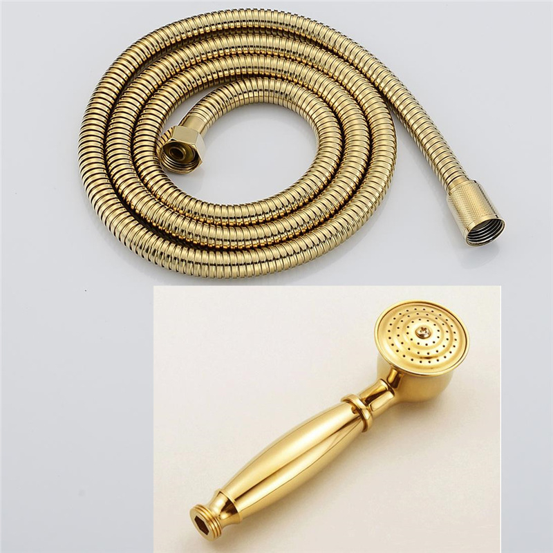 Európai ókori retró stílusú, tiszta réz, tiszta fekete bronz zuhanykabin, kézi kis, puffadt fejzuhany, kézi permetező, egyetlen zuhanyfejjel.