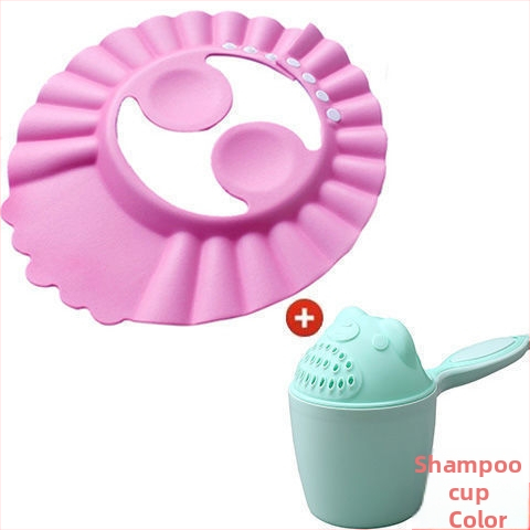 Vaikiška šampūno kepuraitė, atspari vandeniui, ausų apsauga, kūdikio dušo kepuraitė, reguliuojama kūdikio šampūno kepuraitė, vaikiška dušo kepuraitė