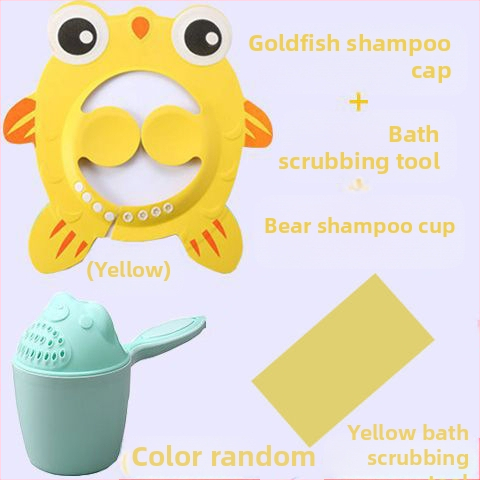 Vaikiška šampūno kepuraitė, atspari vandeniui, ausų apsauga, kūdikio dušo kepuraitė, reguliuojama kūdikio šampūno kepuraitė, vaikiška dušo kepuraitė