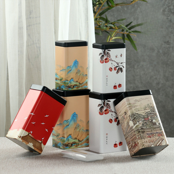 Teepurgid Kaks ja pool Jin must tee roheline tee universaalne suletud suur ruudukujuline lõhnastatud tee metallpurgid hulgimüük puudub