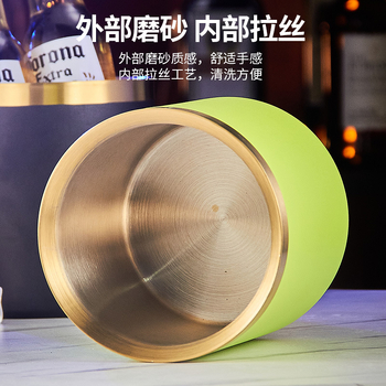 Κάδος πάγου από ανοξείδωτο χάλυβα διπλής πάχυνσης κάδος σαμπάνιας κρασιού, κάδος μπύρας, κάδος σούβλας με καπάκι, εμπορικός κάδος πάγου KTV