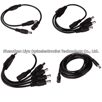 Nuolatinės srovės maitinimo laidas, vieno–trijų LED monochromatinių šviesos juostų, vieno–trijų stebėjimo maitinimo prailgintuvas, LED jungtis be litavimo