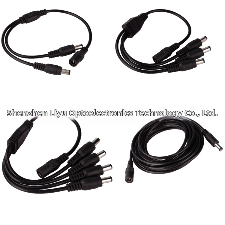 Līdzstrāvas barošanas vads, viens līdz trīs, monohroma LED gaismas josla, viens līdz trīs uzraudzības strāvas pagarinātājs, LED savienotājs bez lodēšanas