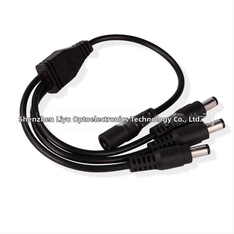 Захранващ кабел с постоянен ток, монохромна светлинна лента с един към три светодиода, удължителен кабел за захранване с един към три монитора, LED конектор без запояване