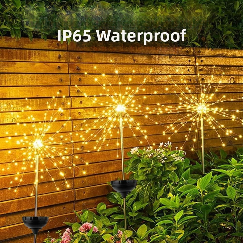 Слънчева енергия Подови фойерверки Led Глухарче Светлинна верига Външна Коледа Двор Градина Декоративна Светлина за Тревата