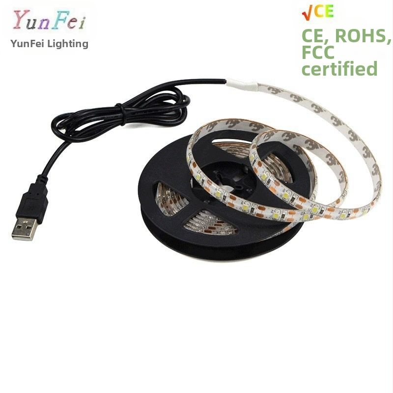 5 V žemos įtampos USB maitinama 60 lempučių LED vienspalvė 2835 šviesos juosta, daugiaspalvė pasirenkama aplinkos šviesos juosta, aplinkos šviesos juosta