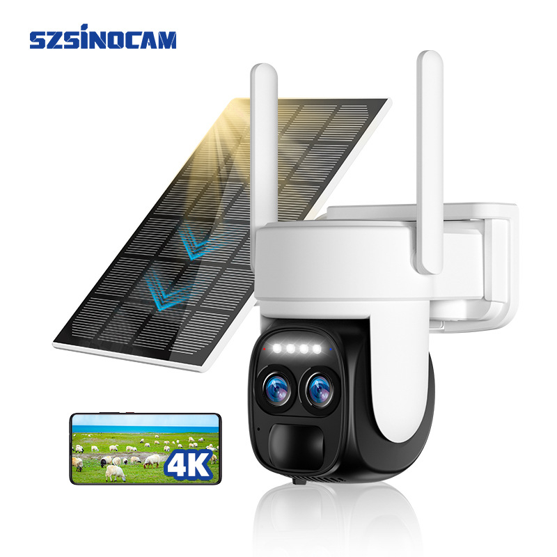 Безжична мрежова домашна камера за видеонаблюдение Smart HD мобилен телефон с дистанционно управление wifi слънчева нискоенергийна камера