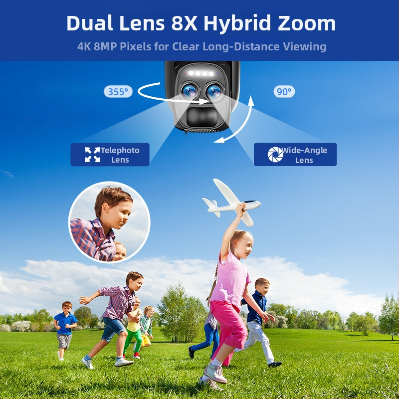 Безжична мрежова домашна камера за видеонаблюдение Smart HD мобилен телефон с дистанционно управление wifi слънчева нискоенергийна камера