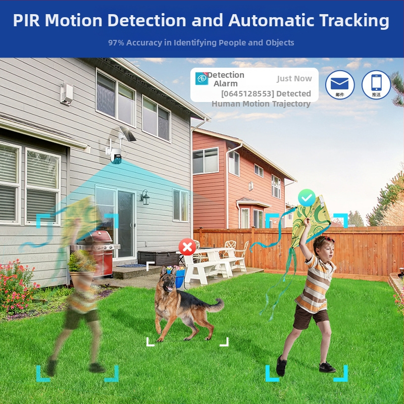Безжична мрежова домашна камера за видеонаблюдение Smart HD мобилен телефон с дистанционно управление wifi слънчева нискоенергийна камера
