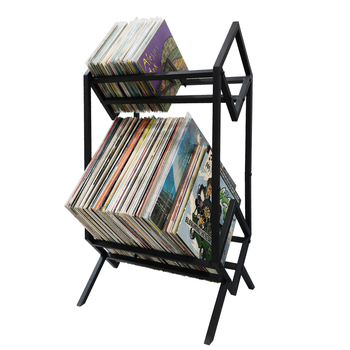 Kodumajapidamises kasutatava elutoa plaadiriiul, multifunktsionaalne vinüülplaatide hoiuriiul, loominguline mitmekihiline rauast ja puidust plaadiriiul