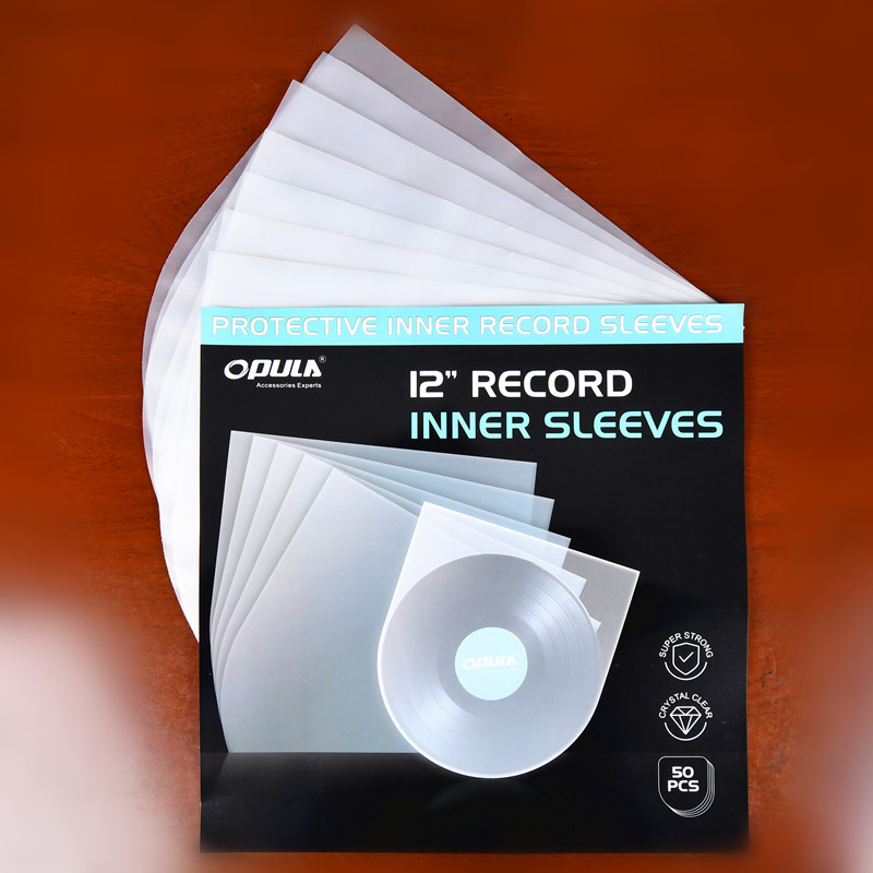 LP vinilo plokštelių dėklas, 12 colių vidinis įrašų dėklas, U formos vinilo plokštelių vidinis dėklas, 50 lapų pakuotėje
