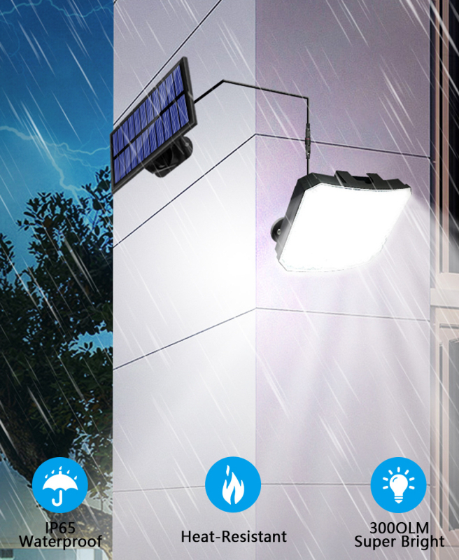 Päikeseenergial põhinev seinavalgusti 118 LED-ga välistingimustes kasutatav turvagaraaži inimkeha induktsiooniga veekindel aiavalgusti valguse juhtimisega seinavalgusti