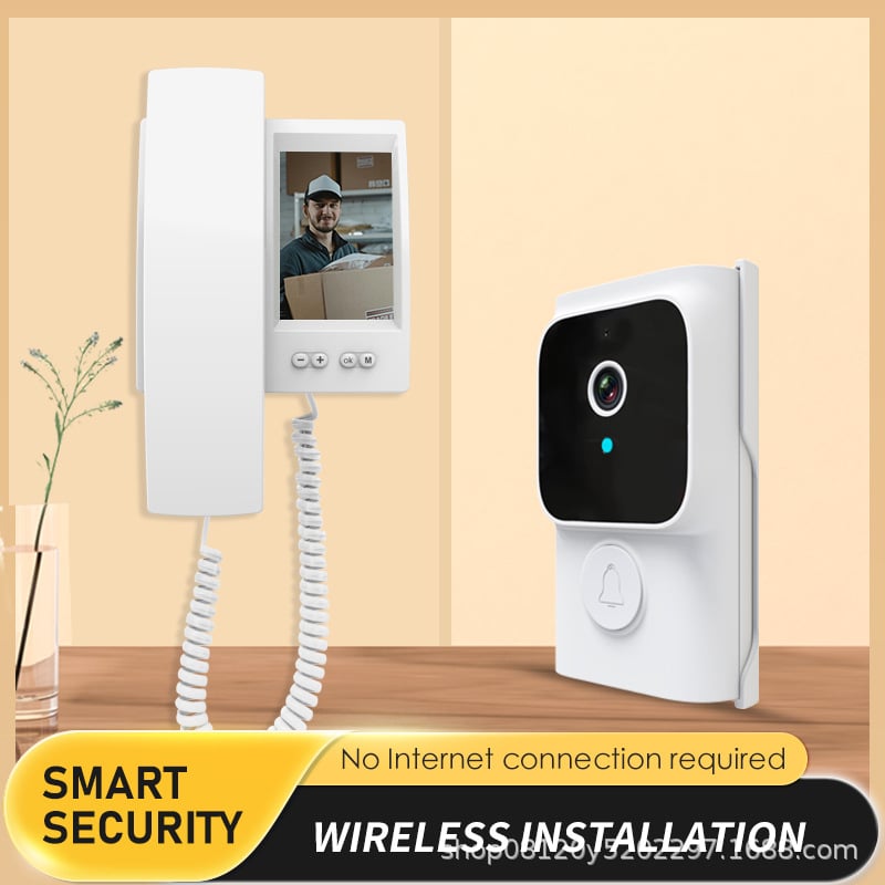Безжична визуална домофонна система с двупосочна връзка и екран, без Wi-Fi, HD инфрачервен звънец за нощно виждане, трансгранични експлозиви