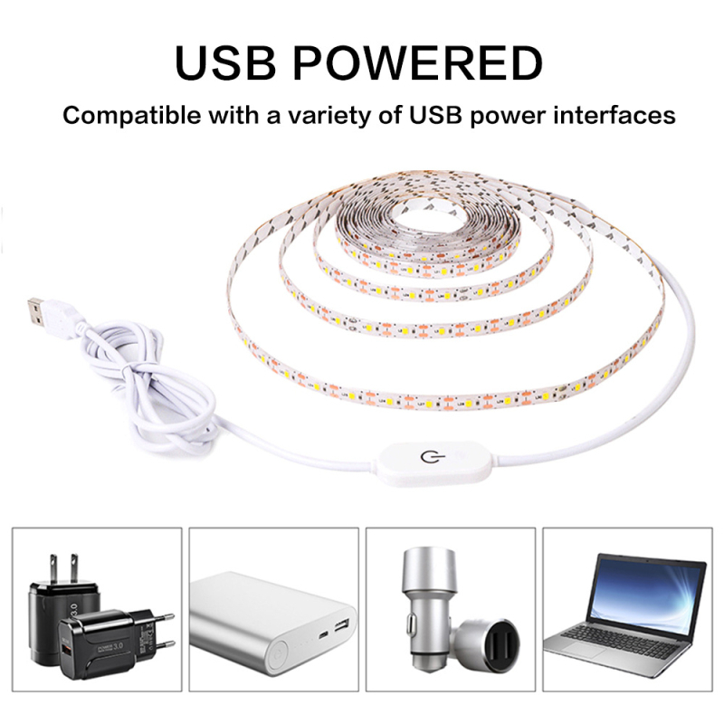 USB5V jutiklinis bepakopis pritemdymo jungiklis su LED2835 siuvimo mašinos spintos spintelės dekoracija minkšta šviesos juosta