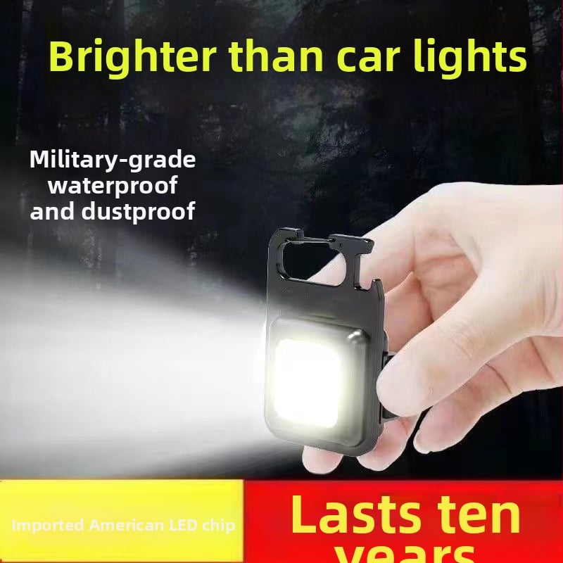 Stiprus šviesus nešiojamas mini darbo žibintuvėlis, raktų pakabukas, mažas žibintuvėlis, daugiafunkcis nešiojamas įkrovimo žibintuvėlis namams, bendrabučiams