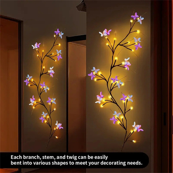 Led medžio vynmedžio lempa kambario sienų dekoracija drugelio šakos lempa laipiojimo siena stebuklinga gluosnio vynmedžio lempa dirbtinis augalas vynmedžio lempa