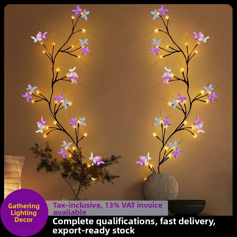 Led medžio vynmedžio lempa kambario sienų dekoracija drugelio šakos lempa laipiojimo siena stebuklinga gluosnio vynmedžio lempa dirbtinis augalas vynmedžio lempa