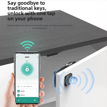 Домашно малко графити интелигентно заключване за чекмеджета с пръстови отпечатъци, офис Bluetooth нощно шкафче, шкаф за обувки, гардероб, електронна ключалка