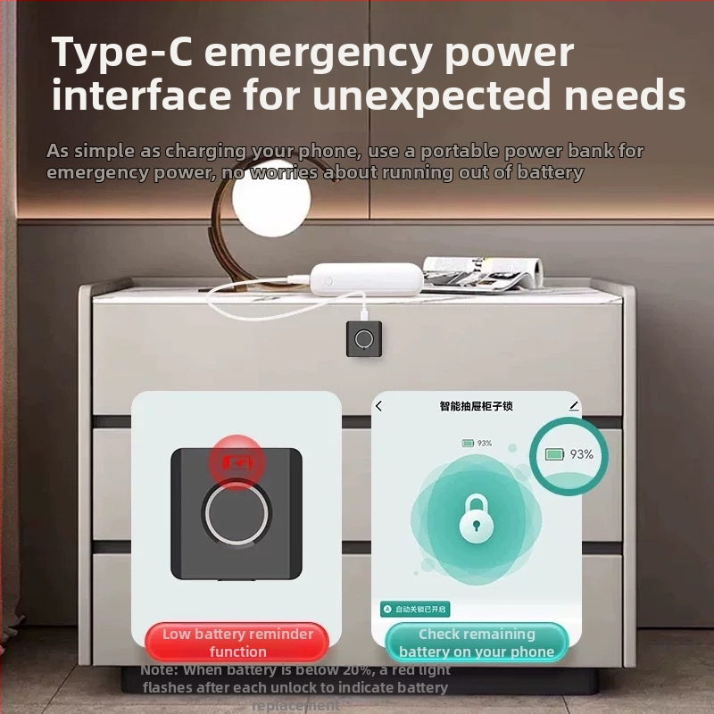 Домашно малко графити интелигентно заключване за чекмеджета с пръстови отпечатъци, офис Bluetooth нощно шкафче, шкаф за обувки, гардероб, електронна ключалка