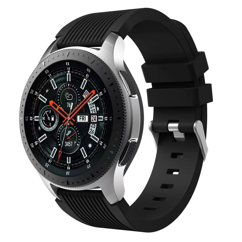 Sobib Huawei Watch GT4 46MM/Samsungi kellale vertikaalse mustriga silikoonrihmaga moodne triibuline spordirihm