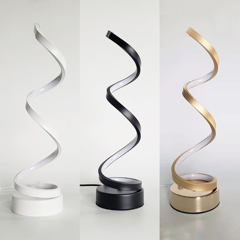 Tarpsienos spiralinė moderni minimalistinė LED stalo lempa dekoratyvinė kūrybinė meninė asmeninė dekoracija stalo lempa naktinis šviestuvas naktinė lemputė