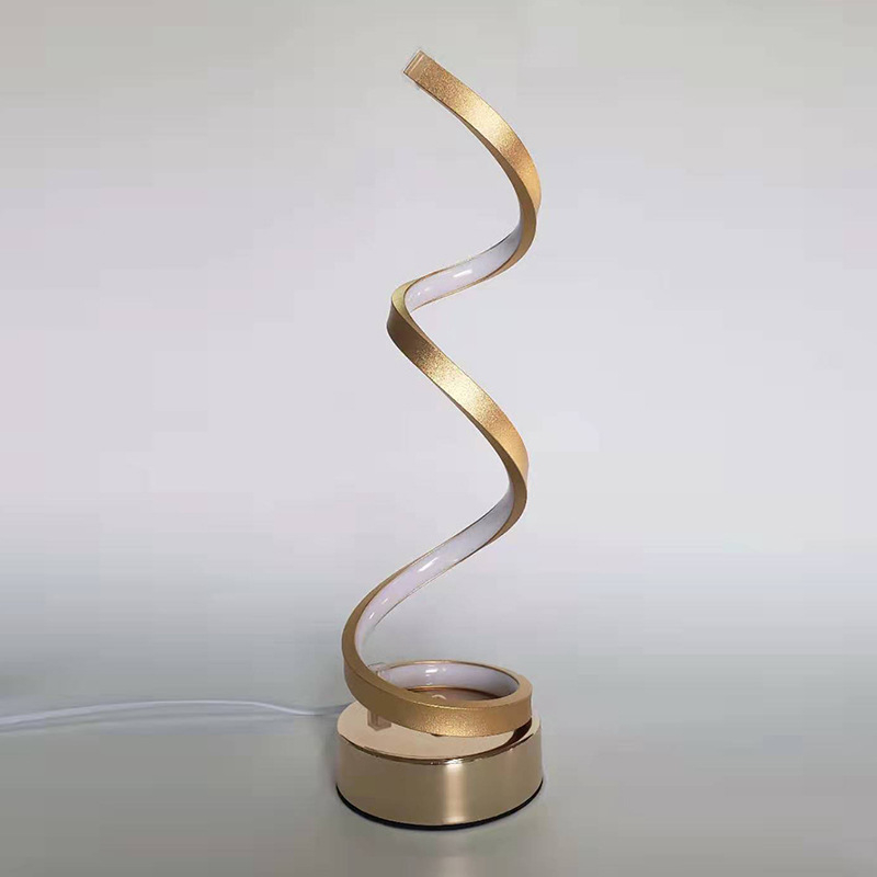 Tarpsienos spiralinė moderni minimalistinė LED stalo lempa dekoratyvinė kūrybinė meninė asmeninė dekoracija stalo lempa naktinis šviestuvas naktinė lemputė