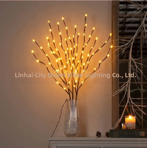 Šviesos girlianda LED šviesos kostiumui - maitinamas baterijomis, skirtas vidaus vazoms, Naujųjų metų dekoratyvinėms dydžio lemputėms, kryžminėms medžio eglutės lemputėms