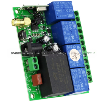 AC100-250V 4 kanalų 433 belaidis „ReMote“ valdymo jungiklis daugiafunkcis galinės plokštės krano tolimojo valdymo 2000M „ReMote“