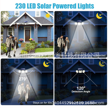 Εξωτερική ηλιακή λάμπα τοίχου με τρεις κεφαλές, λάμπα προβολής, αυλή, μικρό φωτιστικό δρόμου, λάμπα επαγωγής ανθρώπινου σώματος