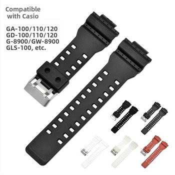 Подходящ за каишка за Casio G-Shock, висок клас полиуретанова каишка, Ga110 издадена 16 мм резервна каишка за часовник, модел H