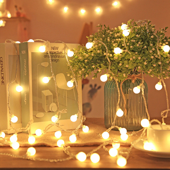 LED rutulinių spalvotų šviesų girlianda Kalėdinė dekoracija mirksinčios lemputės miegamojo gimtadienio išdėstymas lauko stovyklavimo palapinės atmosfera šviesų girlianda