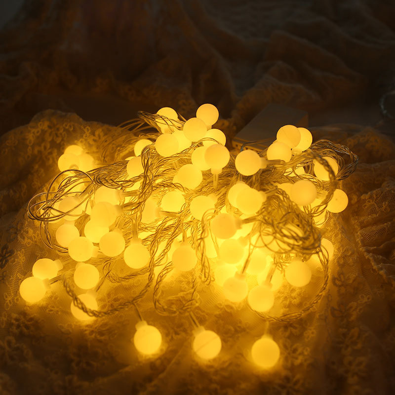 LED rutulinių spalvotų šviesų girlianda Kalėdinė dekoracija mirksinčios lemputės miegamojo gimtadienio išdėstymas lauko stovyklavimo palapinės atmosfera šviesų girlianda