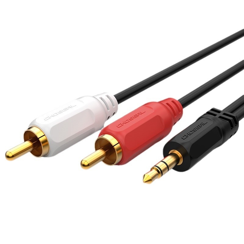 Akihabara QS6721 3,5 mm topelt-Lotus One ja Two 3,5 kuni 2 RCA arvutikõlari liiniheli jaoks