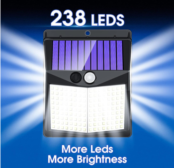 Ηλιακός επιτοίχιος λαμπτήρας 238LED ανθρώπινου σώματος επαγωγικός LED τριών λειτουργιών εξωτερικής υπέρυθρης επαγωγής