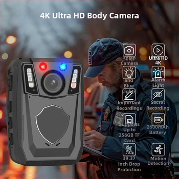 Nešiojamasis 4K HD teisėsaugos įrašymo įrenginys Nešiojamasis teisėsaugos prietaisas Įrašymo teismo ekspertizės prietaisas HD infraraudonųjų spindulių naktinio matymo