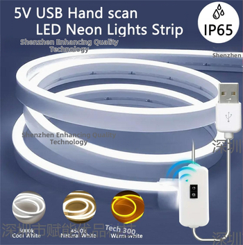 Naujas išmanusis rankinis skenavimo jutiklis 5V neoninis vandeniui atsparus šviestuvas su šviesos dėžute, silikoniniu LED foniniu apšvietimu, drabužių spintos dekoratyviniu apšvietimu