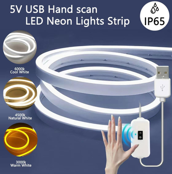 Naujas išmanusis rankinis skenavimo jutiklis 5V neoninis vandeniui atsparus šviestuvas su šviesos dėžute, silikoniniu LED foniniu apšvietimu, drabužių spintos dekoratyviniu apšvietimu
