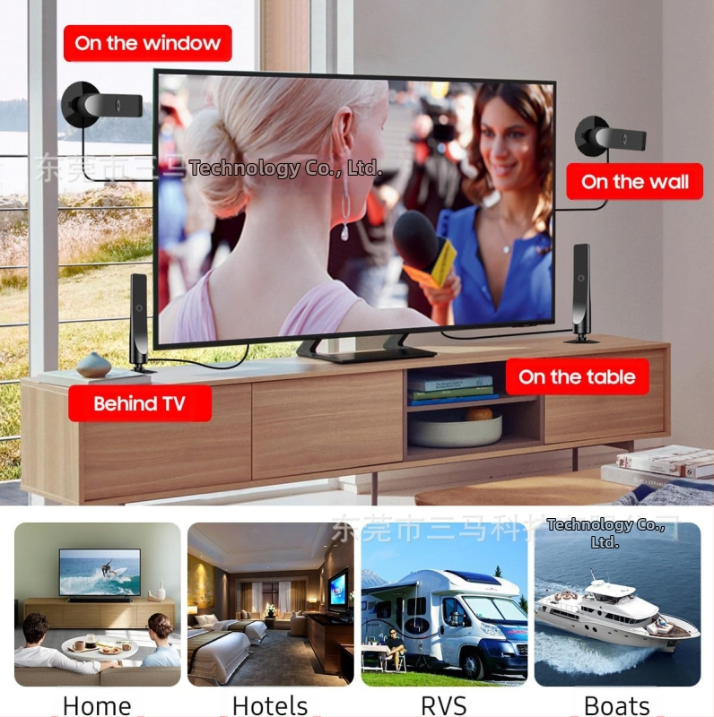 Трансгранична 4K HD цифрова телевизионна антена, вътрешна водоустойчива мини телевизионна приемна антена, HDTV антена