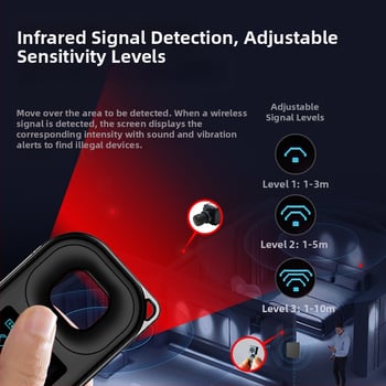 T03 detektor GPS-i positsioneerimisvastane kaamera skaneerimisdetektor pealtkuulamisvastane signaali ekraanidetektor