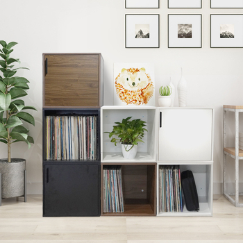 Jaapani stiilis lihtne vinüülplaatide hoiukapp LP-virnastatud kapp Vaba kombinatsioonkapp Vinüülplaatide hoiustuskarp Hoiuriiul