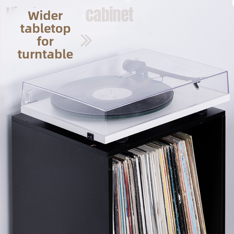Шкаф за съхранение на винилови плочи в японски стил, обикновен шкаф за съхранение на LP плочи, шкаф за съхранение с безплатен комбиниран шкаф, кутия за винилови плочи