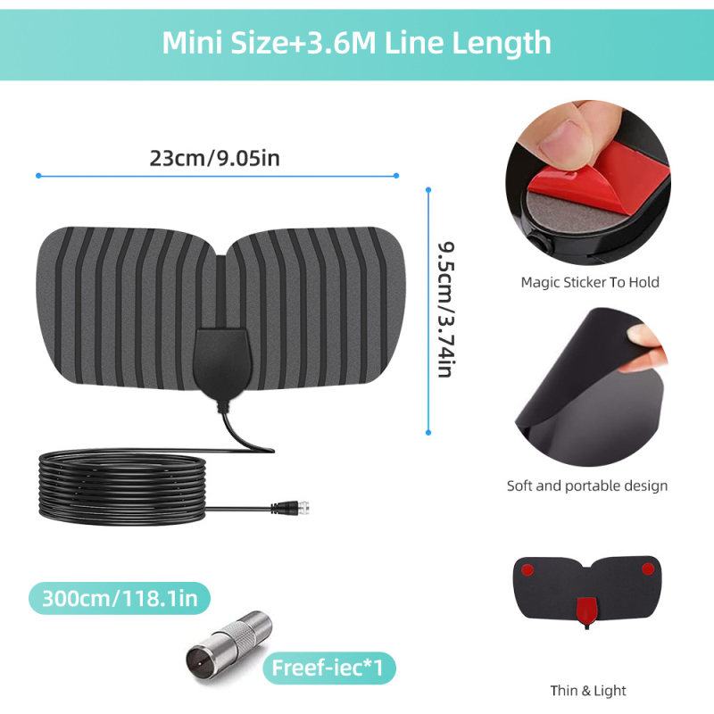 4K 8K siseruumides kasutatav suure võimendusega HD digitaaltelevisiooni antenn signaalivõimendiga maapealse laine vastuvõtuantenn