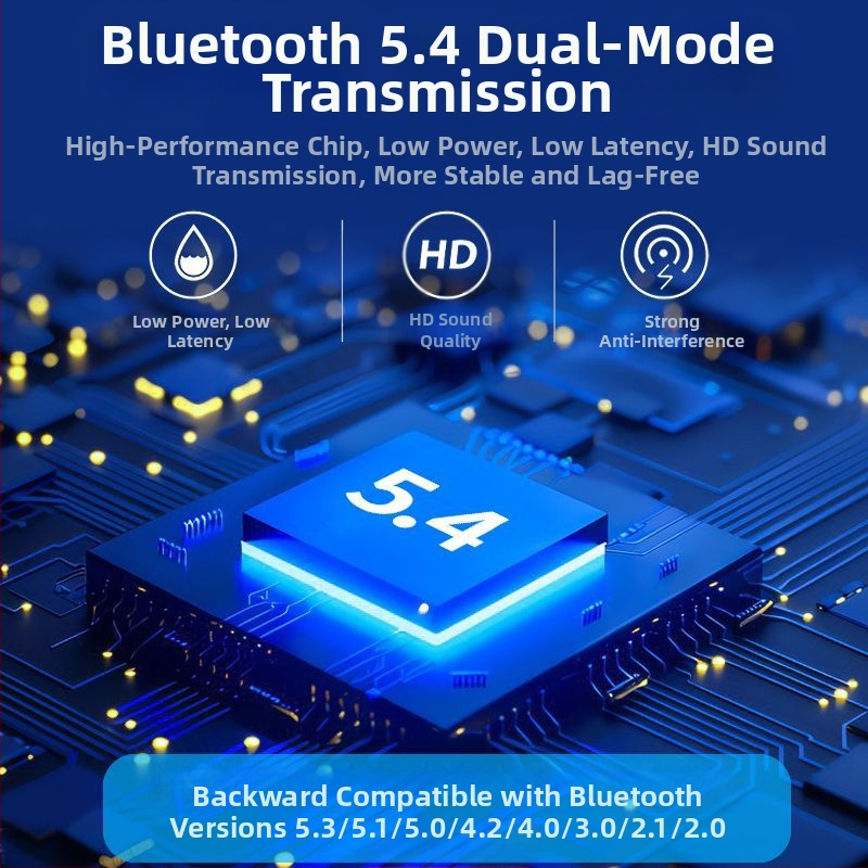 Bluetooth адаптер 5.4 с антена, USB адаптер, компютър, приемник, предавател, Bluetooth стик