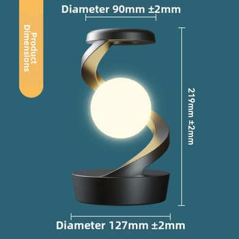 Piiriülene uus loominguline töölaua visuaalne peatatud pöörlev värviline atmosfäärivalgusti öövalgusti mobiiltelefoni juhtmevaba laadimislaualamp