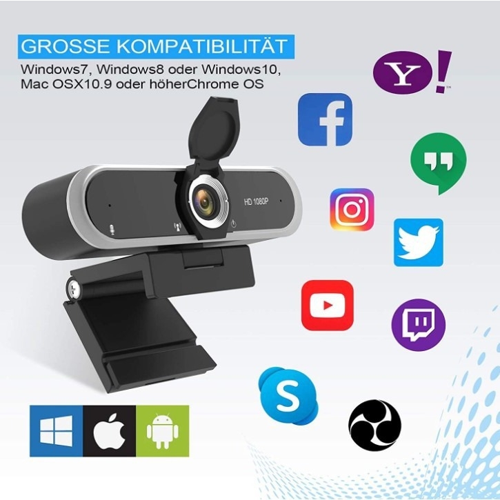 Pārrobežu ekskluzīva 1080P HD kamera noliktavā Datora USB draivera nesaturoša kamera 3D trokšņu samazināšanas attēlu apstrāde