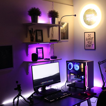 E-sporto žaidimų lemputė „Bluetooth“ magiška spalva kompiuterio darbalaukio atmosfera šviesa muzika spalvinga „Marquee 5050“ įmontuota pikapo lemputė