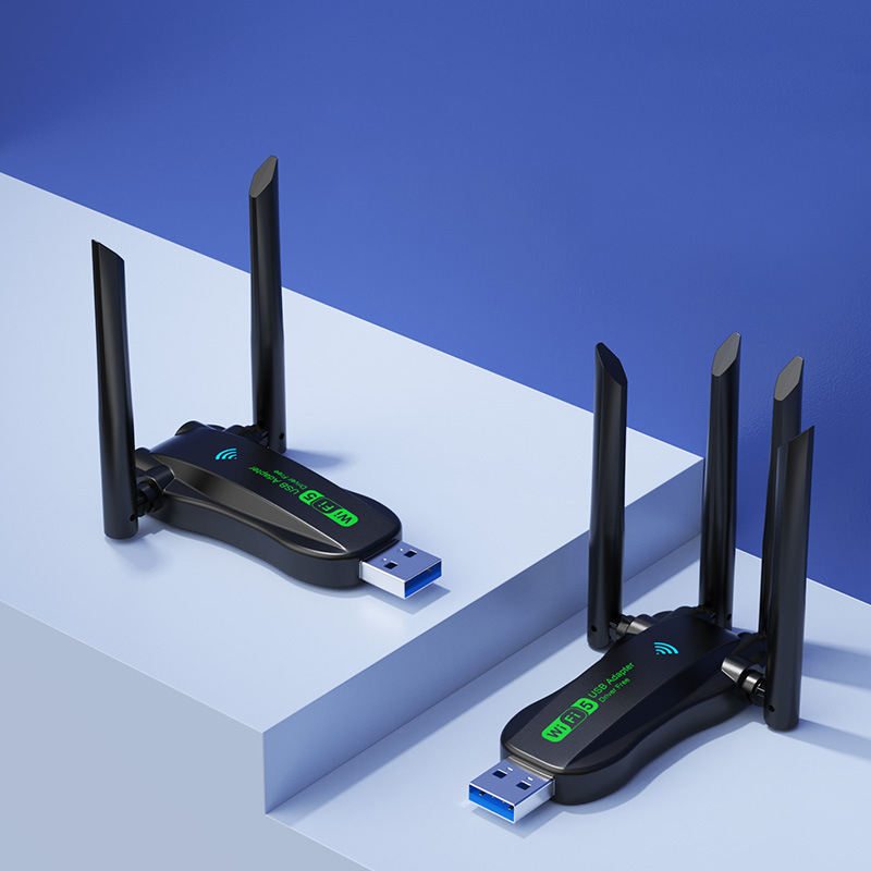 Placă de rețea wireless USB, semnal de mare viteză 5g dual-band, 1300m, receptor și transmițător Wifi pentru computer desktop, prin pereți