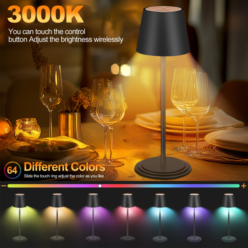 Loominguline uus magamistoa laualamp puutetundliku öölambiga RGB värvilise atmosfääriga lamp öövalgusti, mida saab ajastada USB-laadimisega