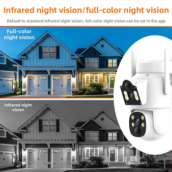 Διόφθαλμη ηλιακή κάμερα παρακολούθησης εξωτερικού χώρου χαμηλής ισχύος, αδιάβροχη ασύρματη κάμερα παρακολούθησης Wifi, πλήρες χρώμα HD